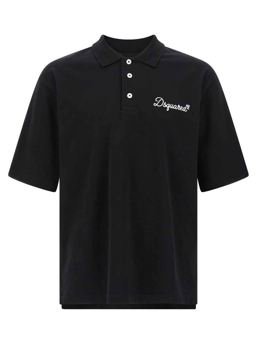 Dsquared² Schwarzes Baumwoll-Poloshirt