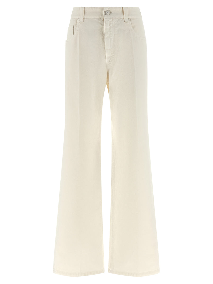 Brunello Cucinelli Weiße Baumwolljeans im Relaxed Fit