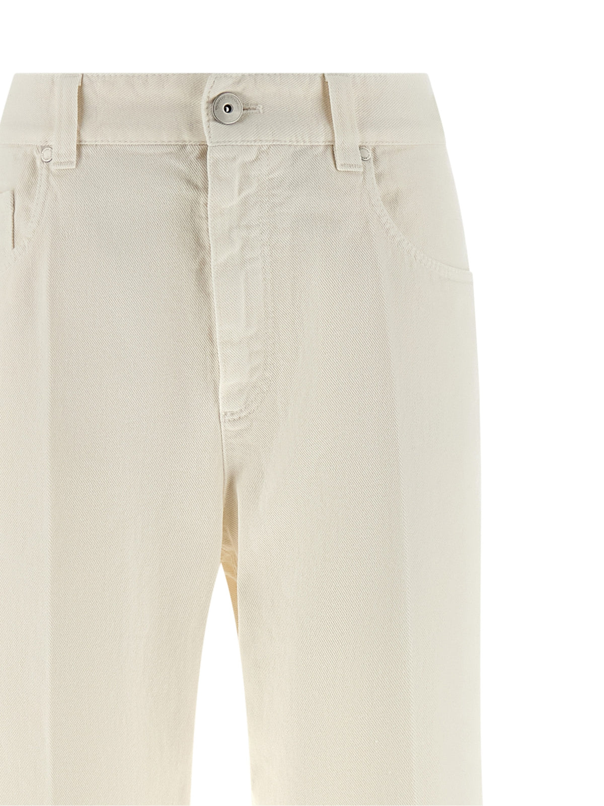 Brunello Cucinelli Weiße Baumwolljeans im Relaxed Fit