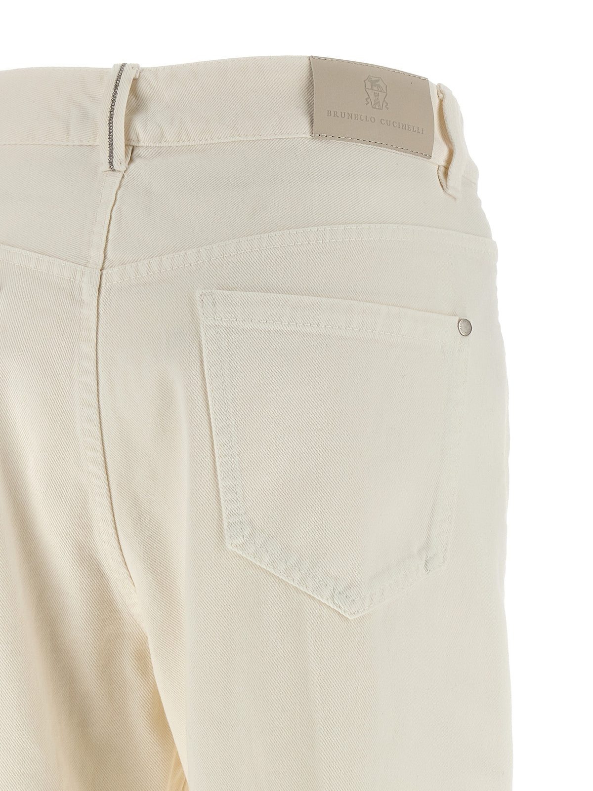 Brunello Cucinelli Weiße Baumwolljeans im Relaxed Fit