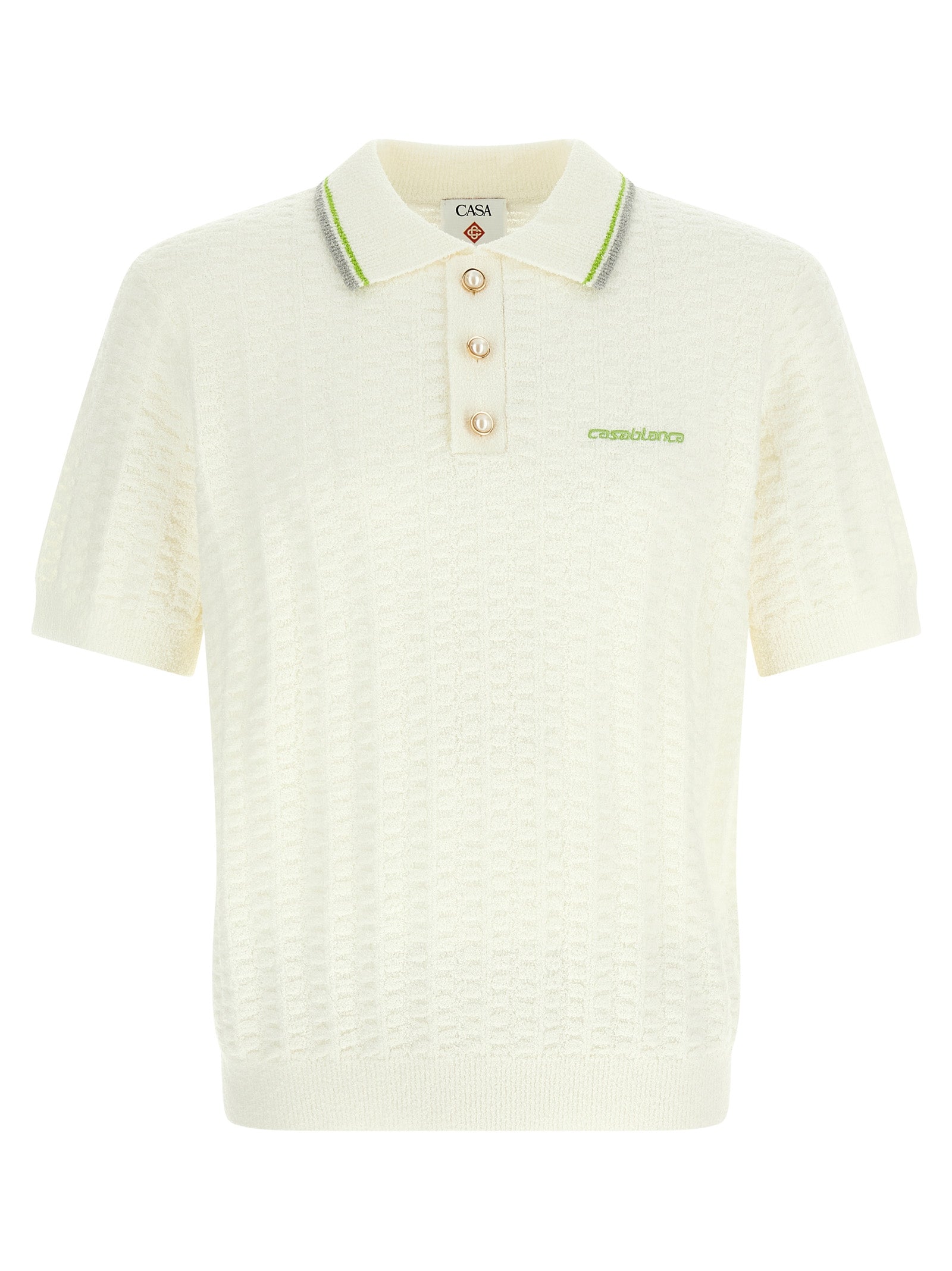 Casablanca Weißes Baumwoll-Poloshirt