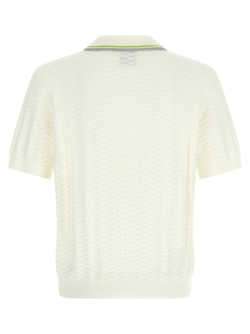 Casablanca Weißes Baumwoll-Poloshirt
