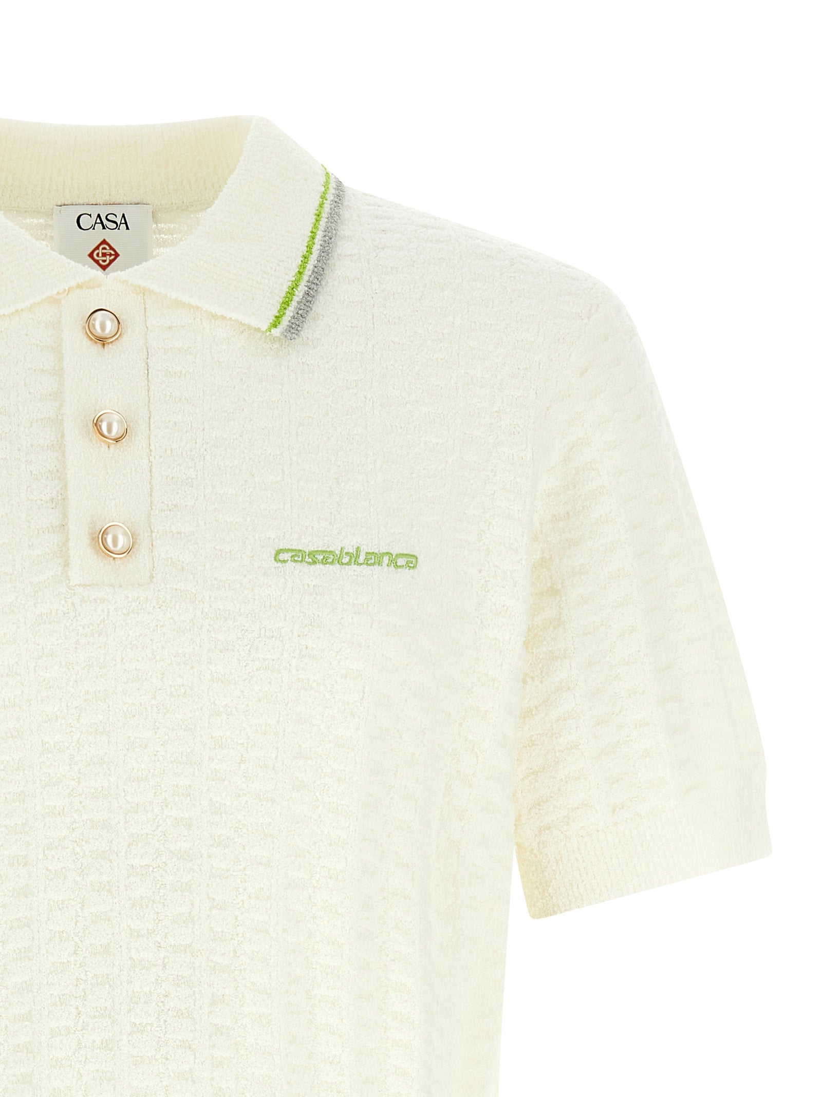 Casablanca Weißes Baumwoll-Poloshirt