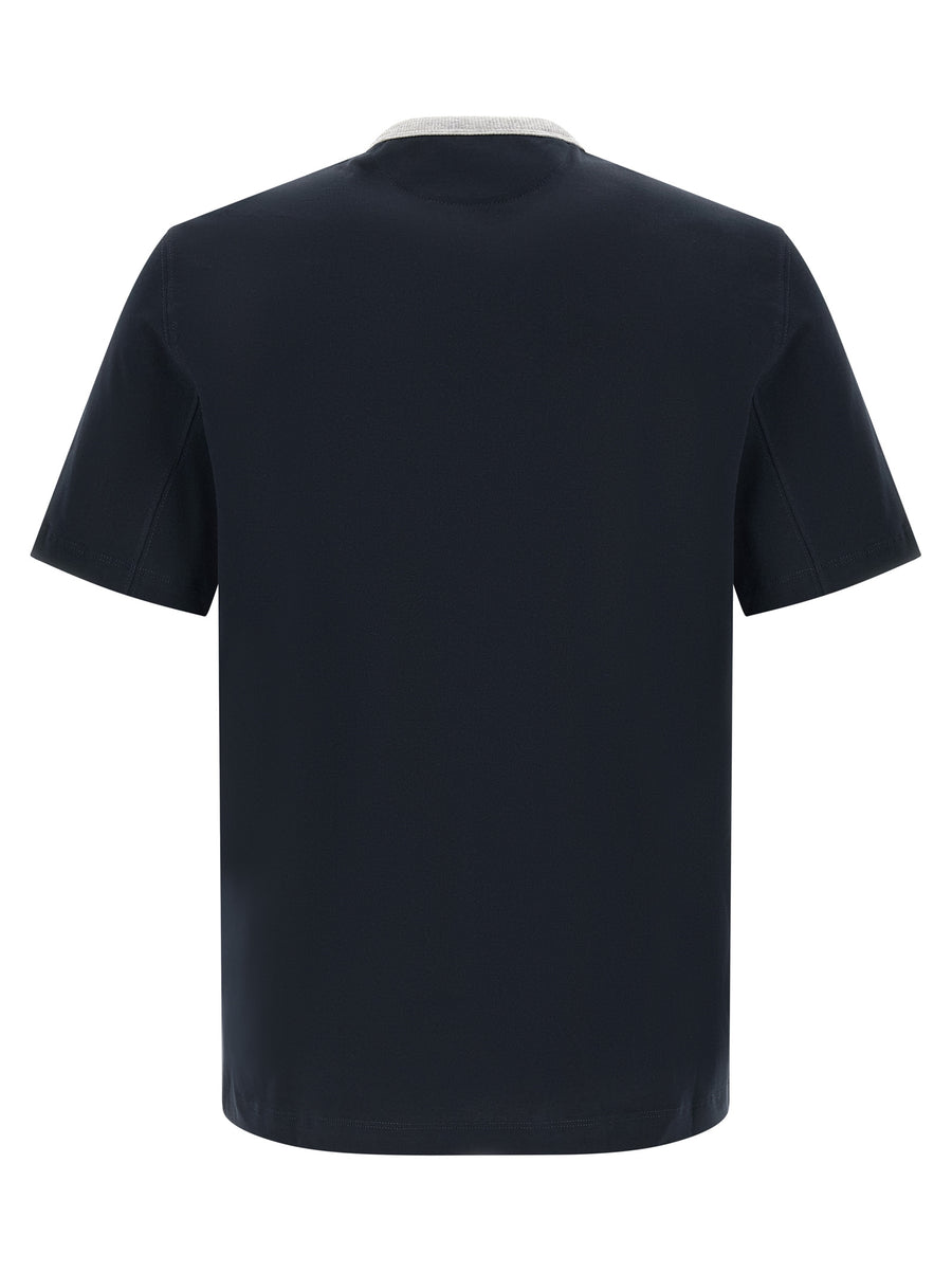 Brunello Cucinelli Blue Cotton T-Shirt