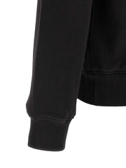Dolce & Gabbana men's black cotton sweatshirt with heraldic patch and ribbed cuffs