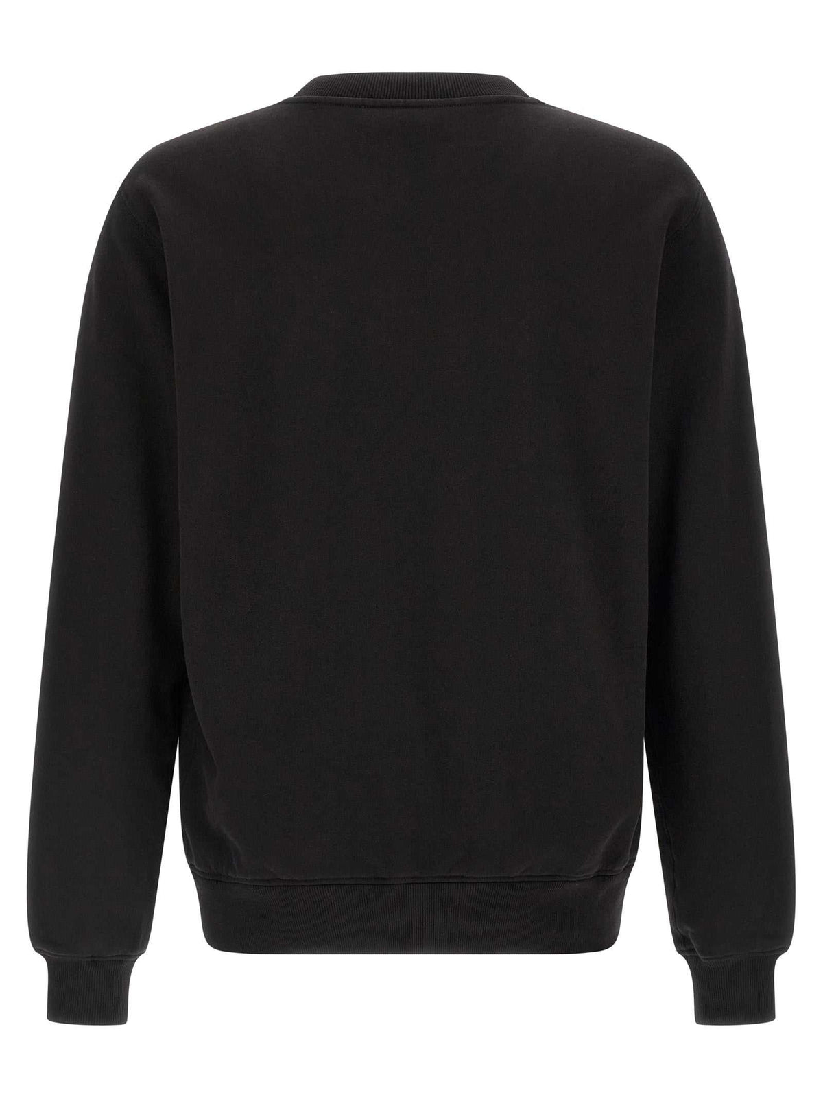 Dolce & Gabbana schwarzes Baumwoll-Sweatshirt mit DG-Logo und Rundhalsausschnitt
