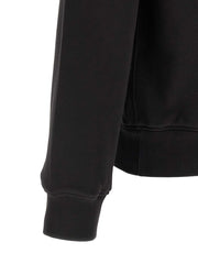 Dolce & Gabbana schwarzes Baumwoll-Sweatshirt mit DG-Aufnäher und Rundhalsausschnitt