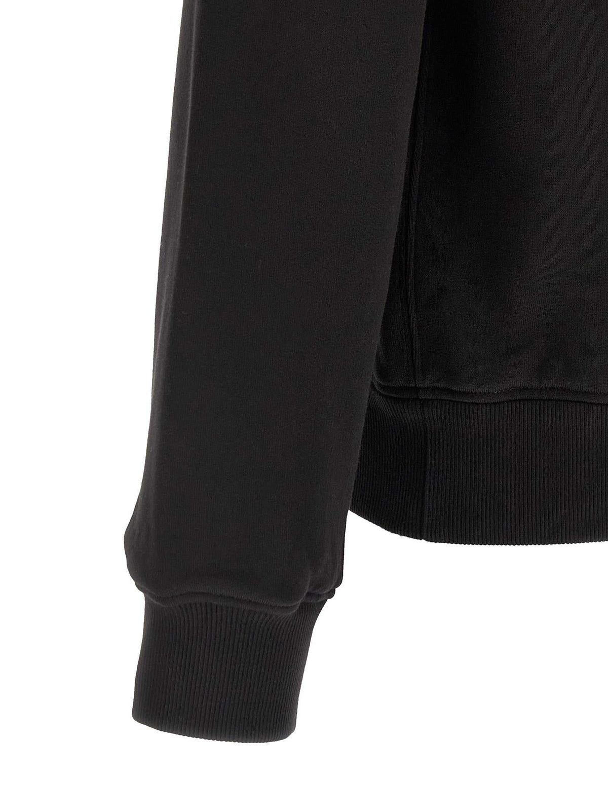 Dolce & Gabbana schwarzes Baumwoll-Sweatshirt mit DG-Aufnäher und Rundhalsausschnitt