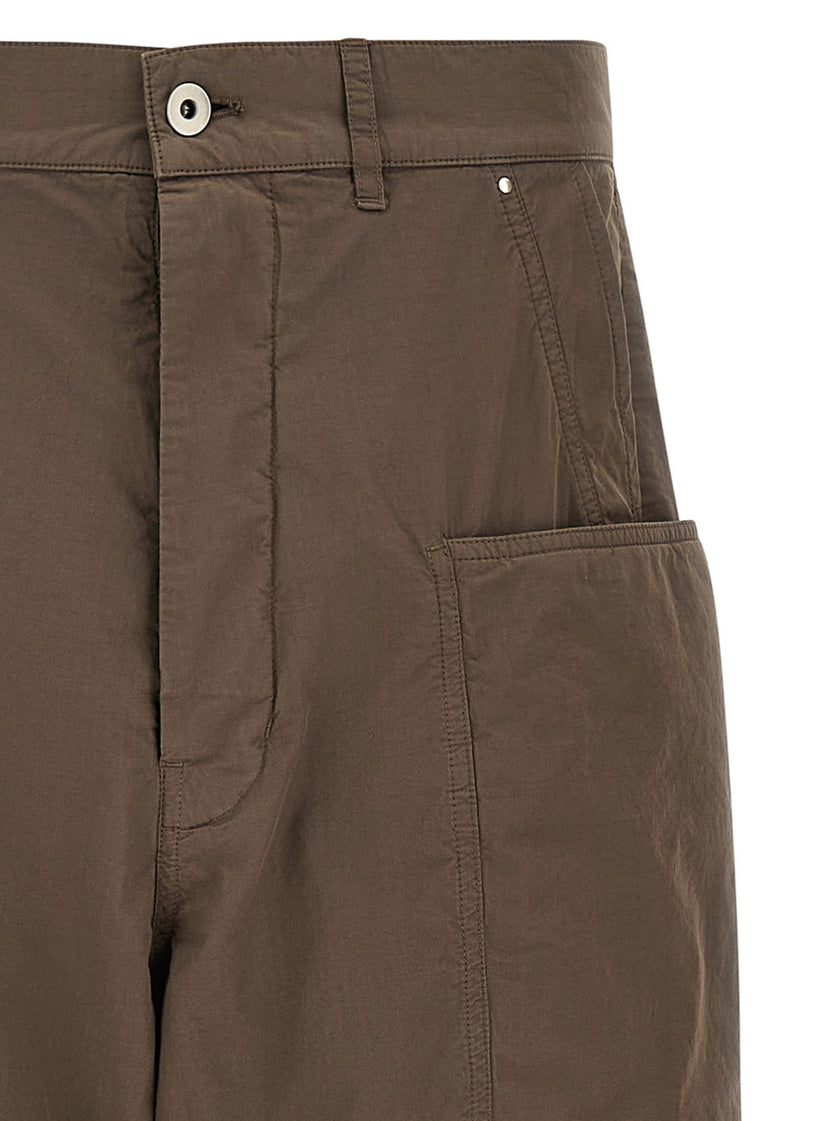 DRKSHDW Brown Cotton Cargo Trousers