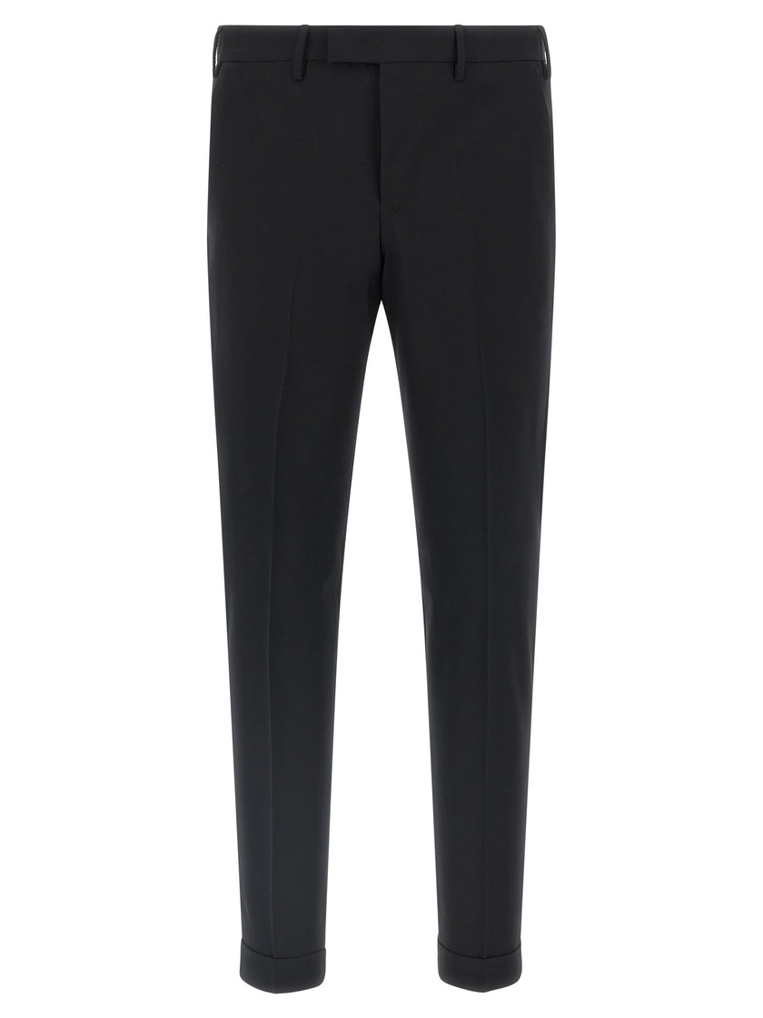 PT Torino Black Pure Virgin Wool Trousers