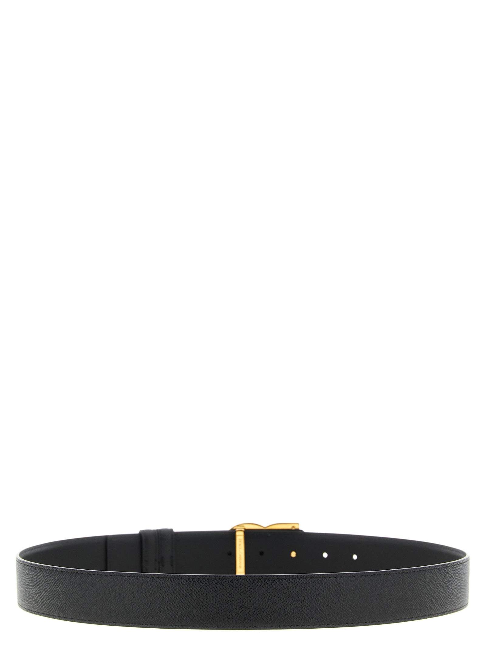 Dolce & Gabbana Gürtel aus schwarzem Kalbsleder Regular