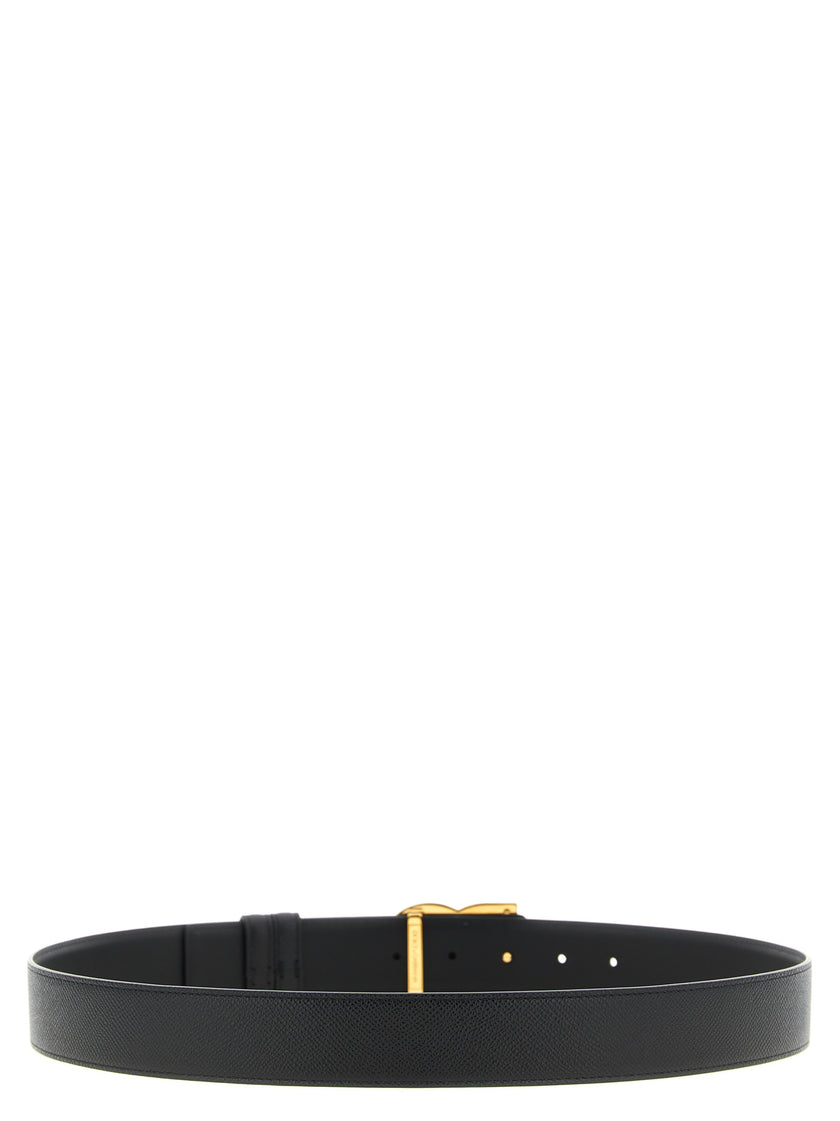 Dolce & Gabbana Gürtel aus schwarzem Kalbsleder Regular
