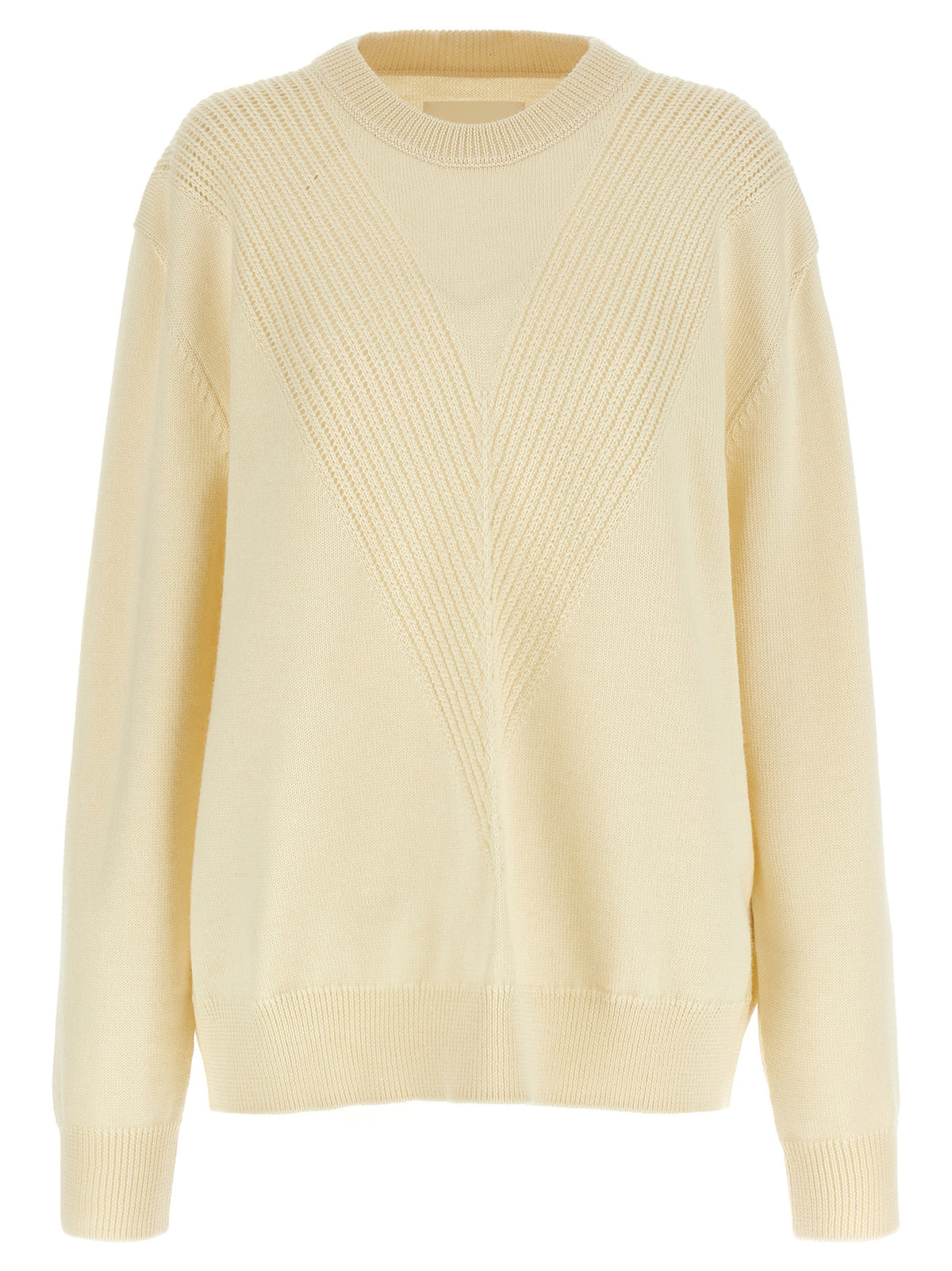 Jil Sander White Wool Knit Cardigan