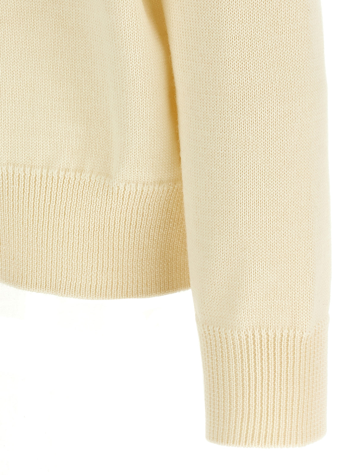 Jil Sander White Wool Knit Cardigan