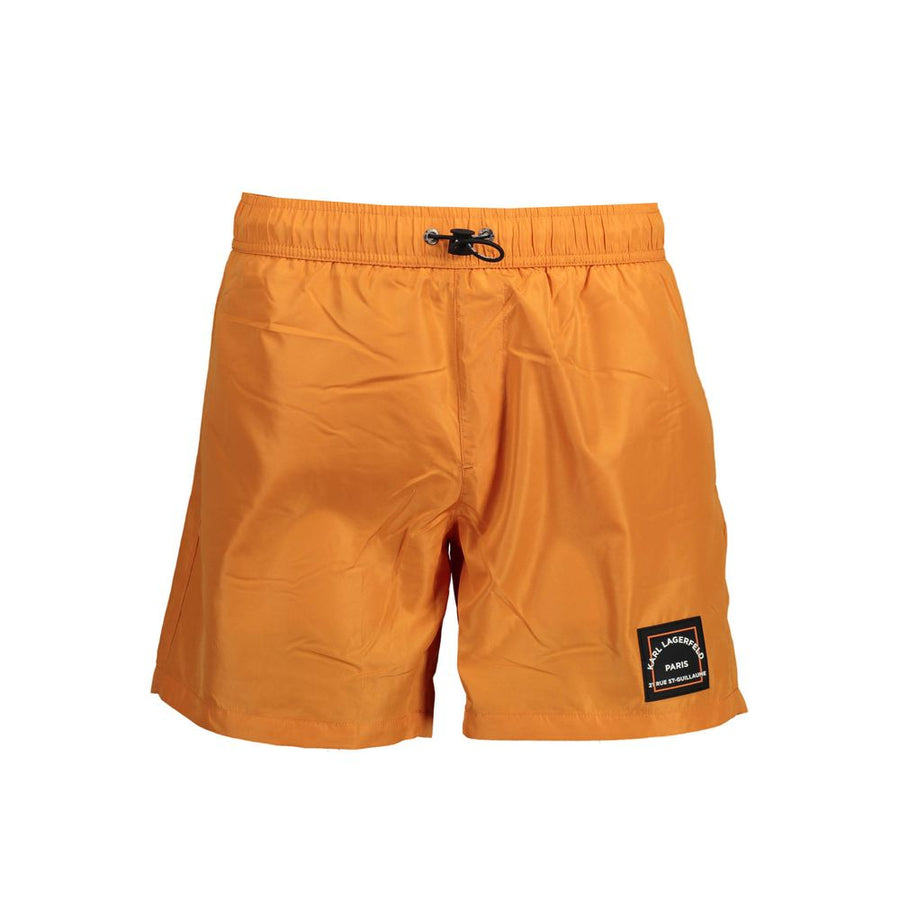 Karl Lagerfeld Orange Polyester Men's Swim Shorts