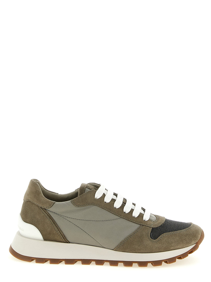 Brunello Cucinelli two-tone polyester athletic sneakers