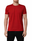 Dolce & Gabbana Rotes Goodluck 2023 Baumwoll-T-Shirt mit Rundhalsausschnitt