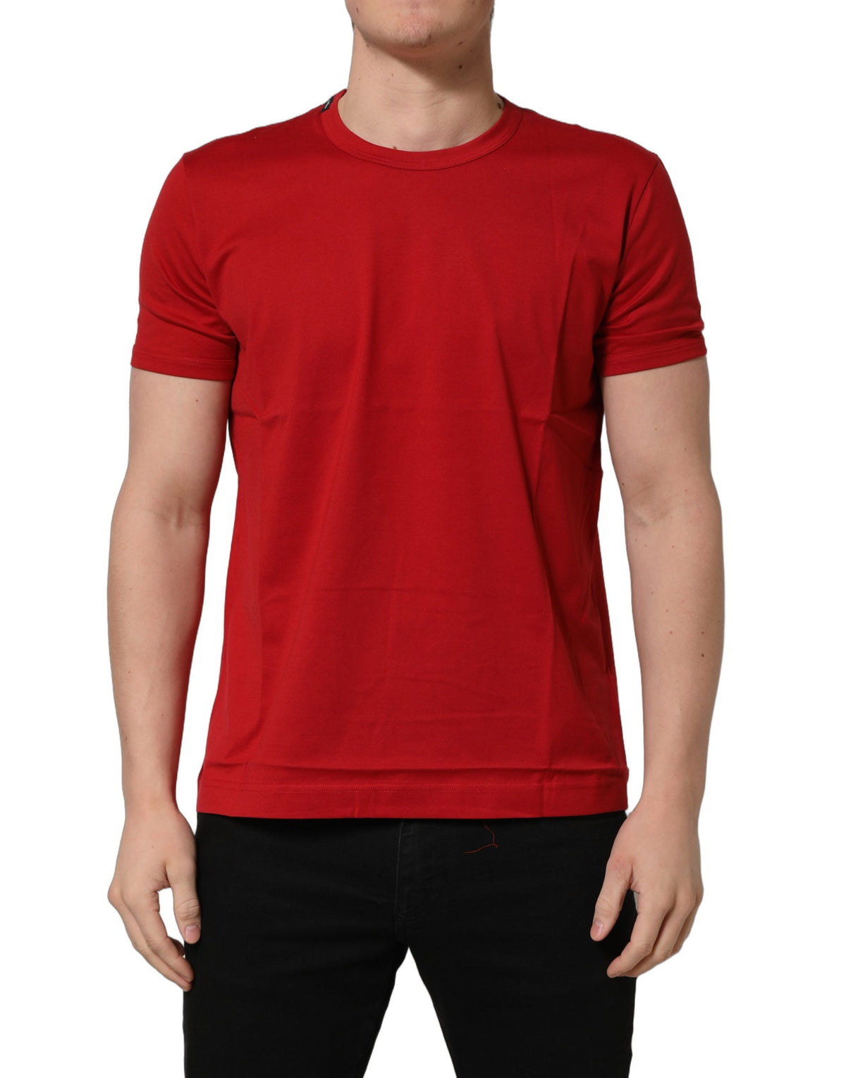Dolce & Gabbana Rotes Goodluck 2023 Baumwoll-T-Shirt mit Rundhalsausschnitt