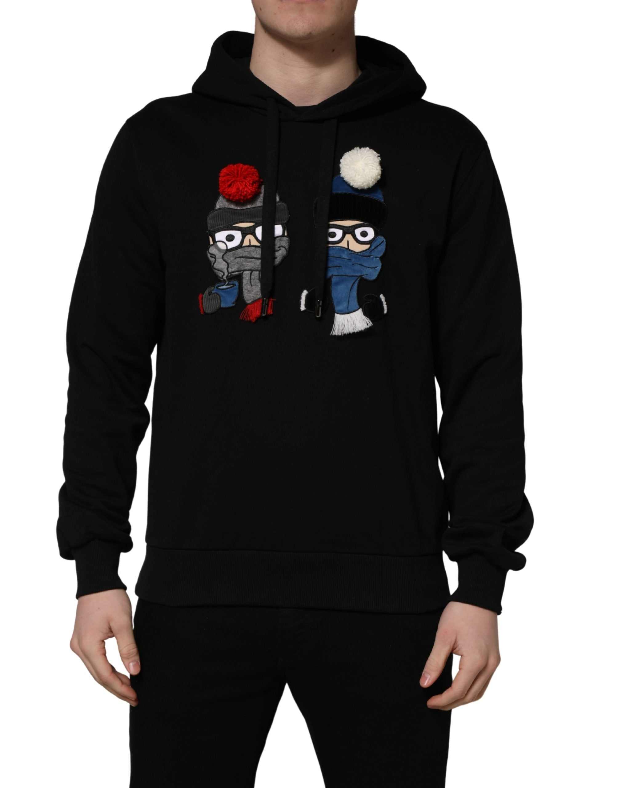 Dolce & Gabbana #dgfamily Herren-Kapuzenpullover aus schwarzer Baumwolle