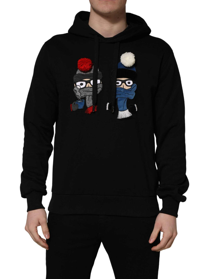 Dolce & Gabbana #dgfamily Herren-Kapuzenpullover aus schwarzer Baumwolle