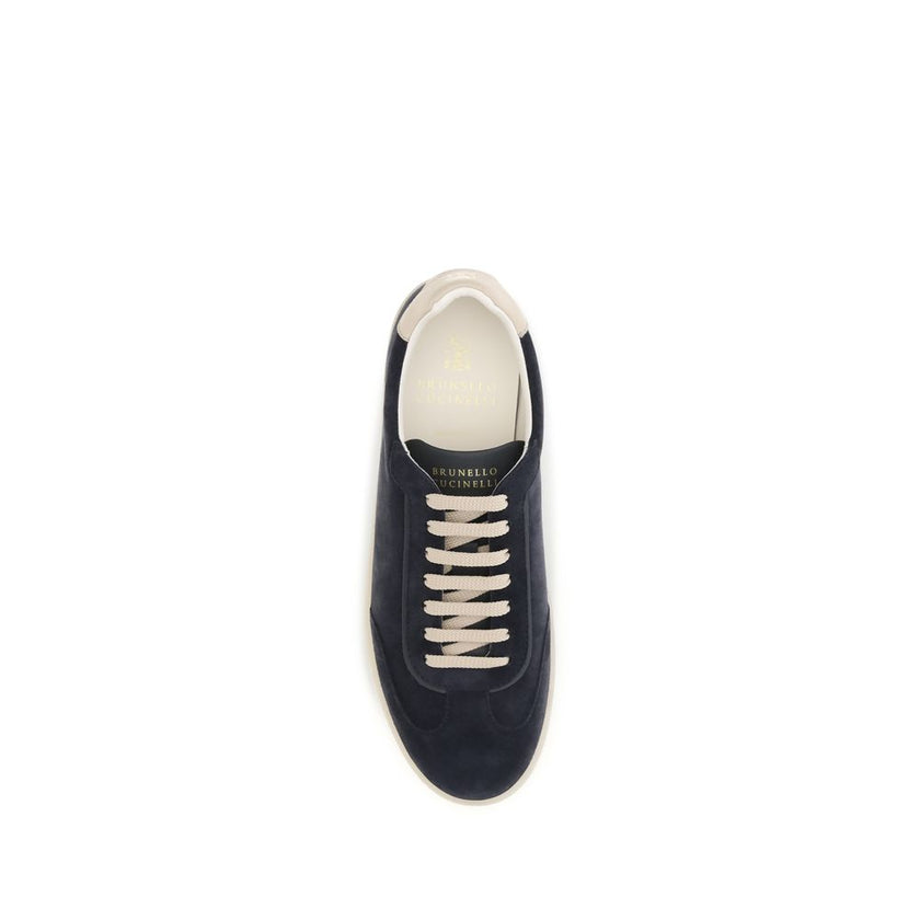 Brunello Cucinelli Braune Kalbsleder Bos Taurus Low Top Sneaker