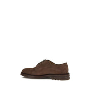 Brunello Cucinelli braune Wildleder Schnürschuhe mit Gummisohle und Kontrastnähten