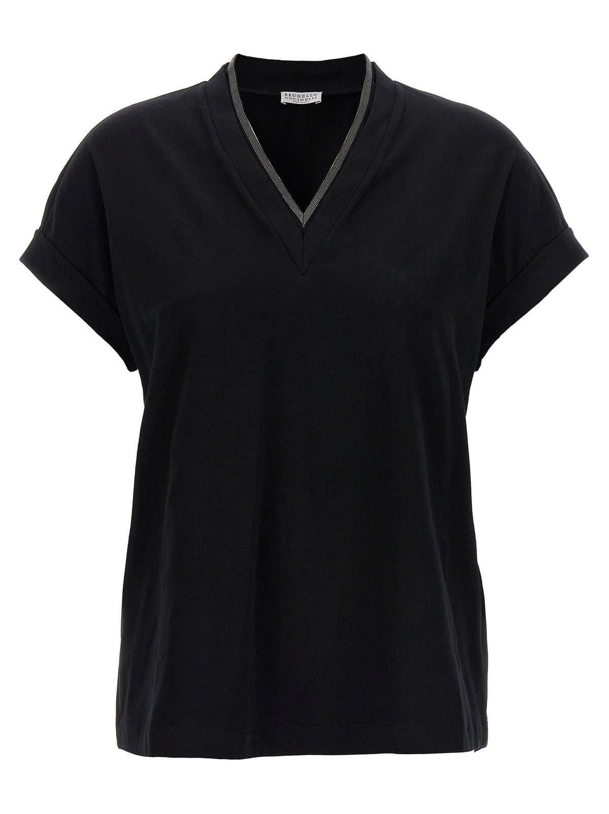 Brunello Cucinelli Black Cotton T-Shirt