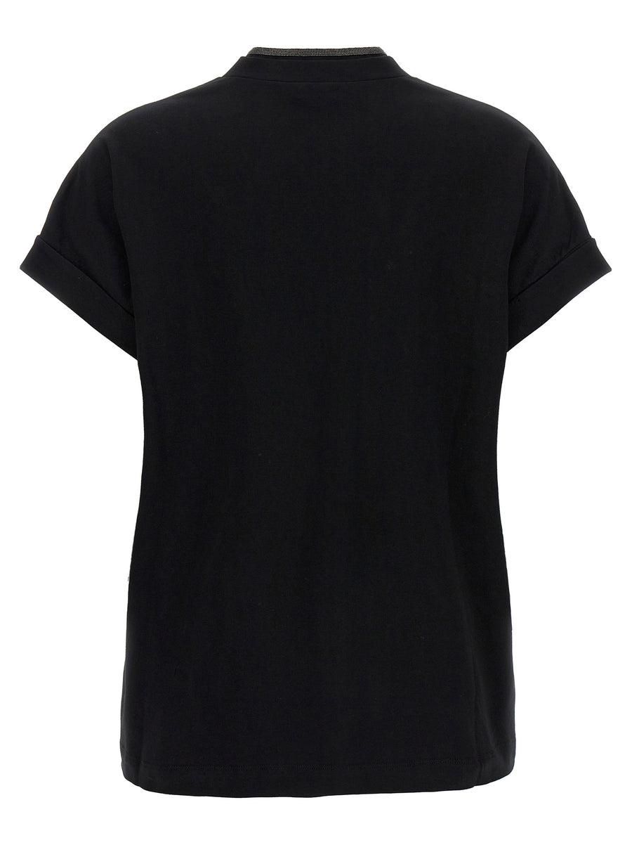Brunello Cucinelli Black Cotton T-Shirt