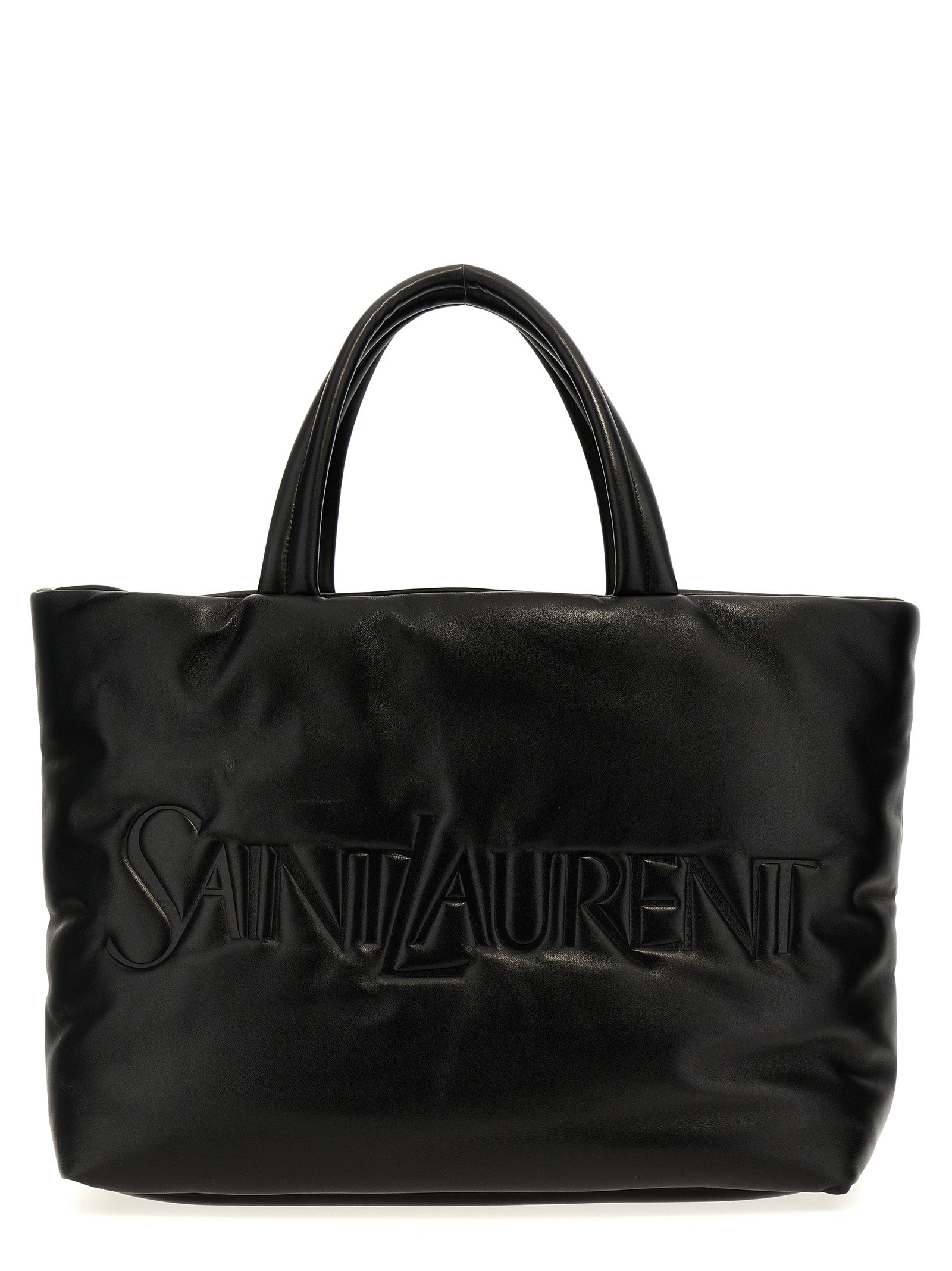 Saint Laurent Black Lambskin Tote Bag
