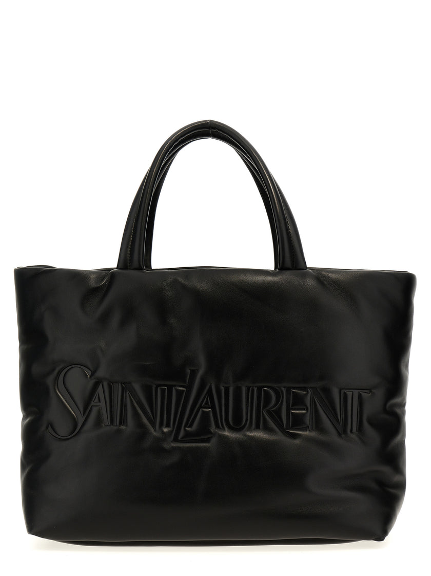 Saint Laurent Black Lambskin Tote Bag