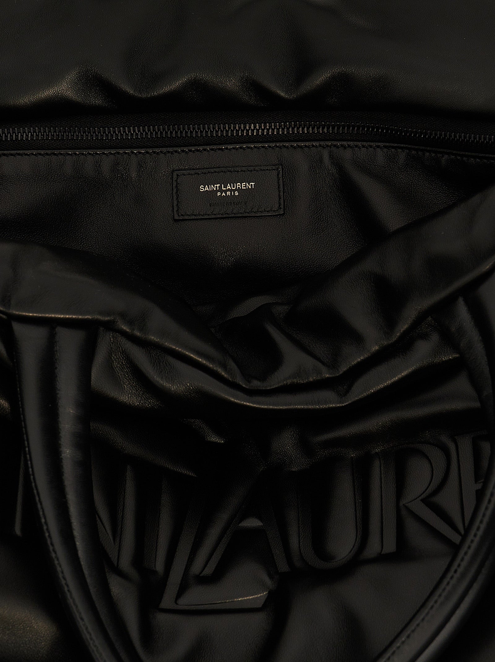 Saint Laurent Black Lambskin Tote Bag
