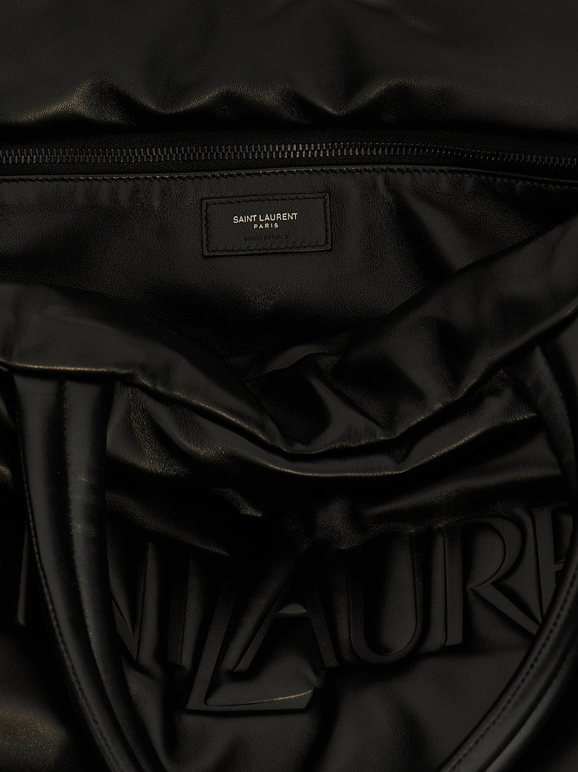 Saint Laurent Black Lambskin Tote Bag