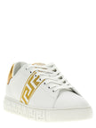 Versace Goldfarbene Low-Top-Sneaker aus Polyamid