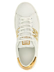 Versace Goldfarbene Low-Top-Sneaker aus Polyamid