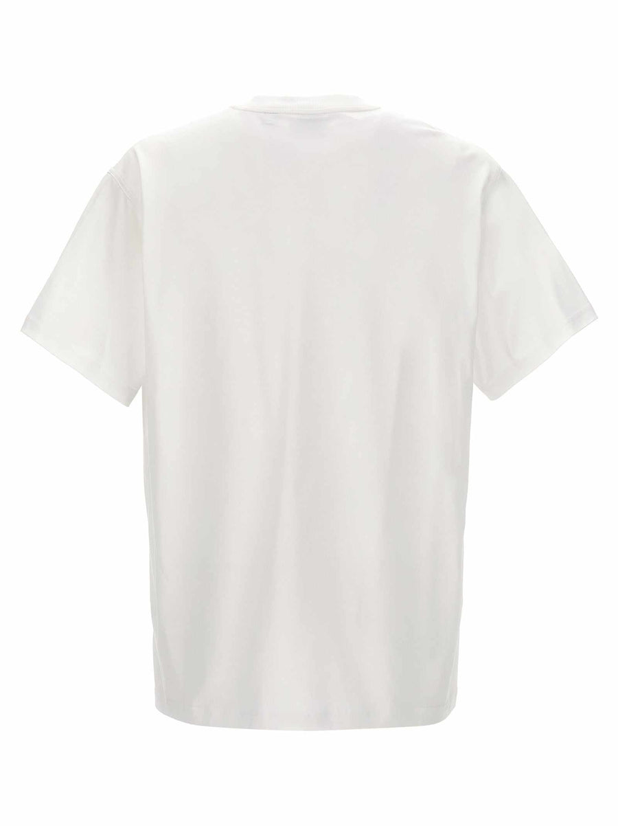 Burberry weißes Baumwoll-T-Shirt mit Rundhalsausschnitt und ikonischem Logo auf der Vorderseite
