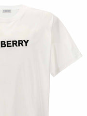 Burberry weißes Baumwoll-T-Shirt mit Rundhalsausschnitt und ikonischem Logo vorne
