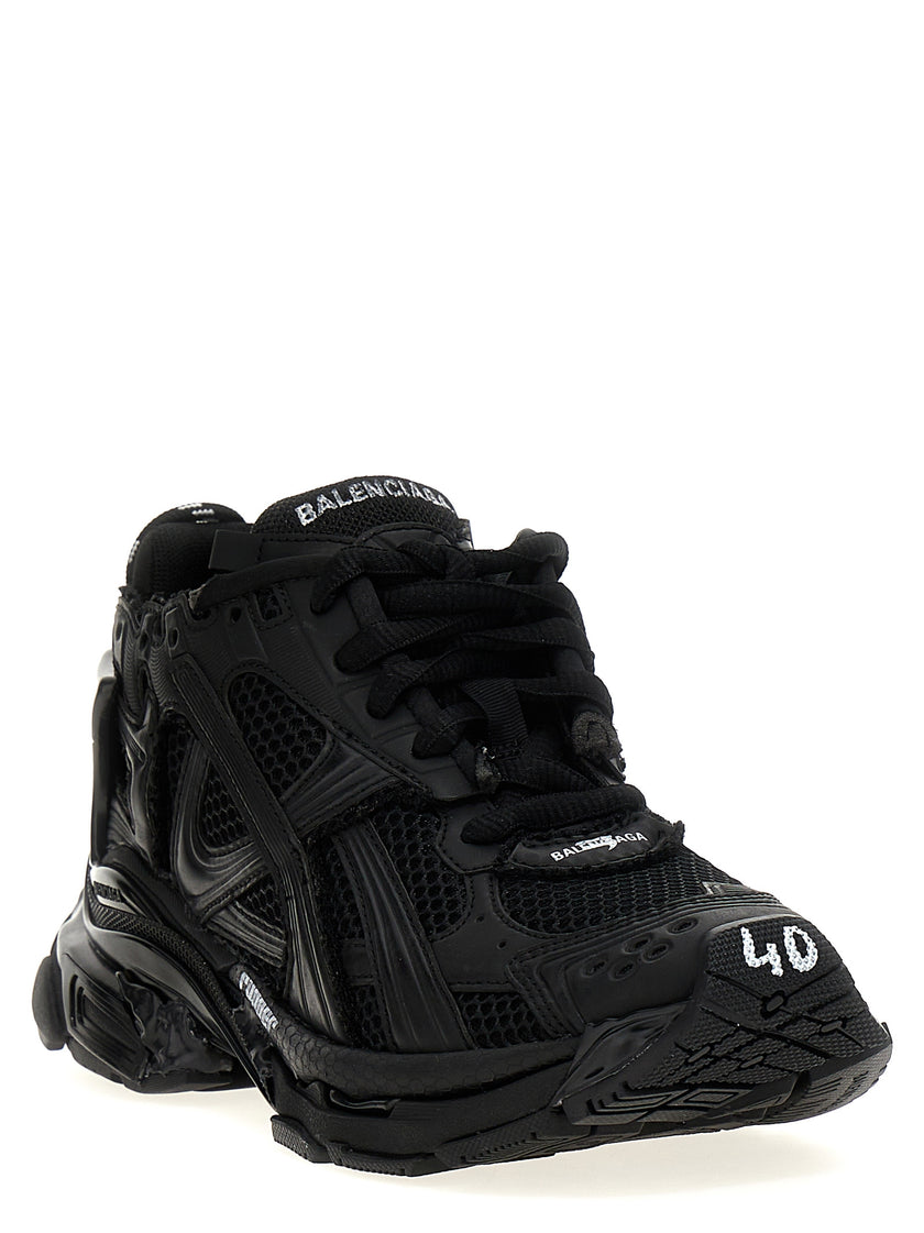 Balenciaga black polyester sneakers for sporty looks