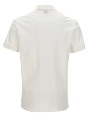 Burberry weißes Poloshirt aus Baumwolle mit Ton-in-Ton-Logo-Stickerei