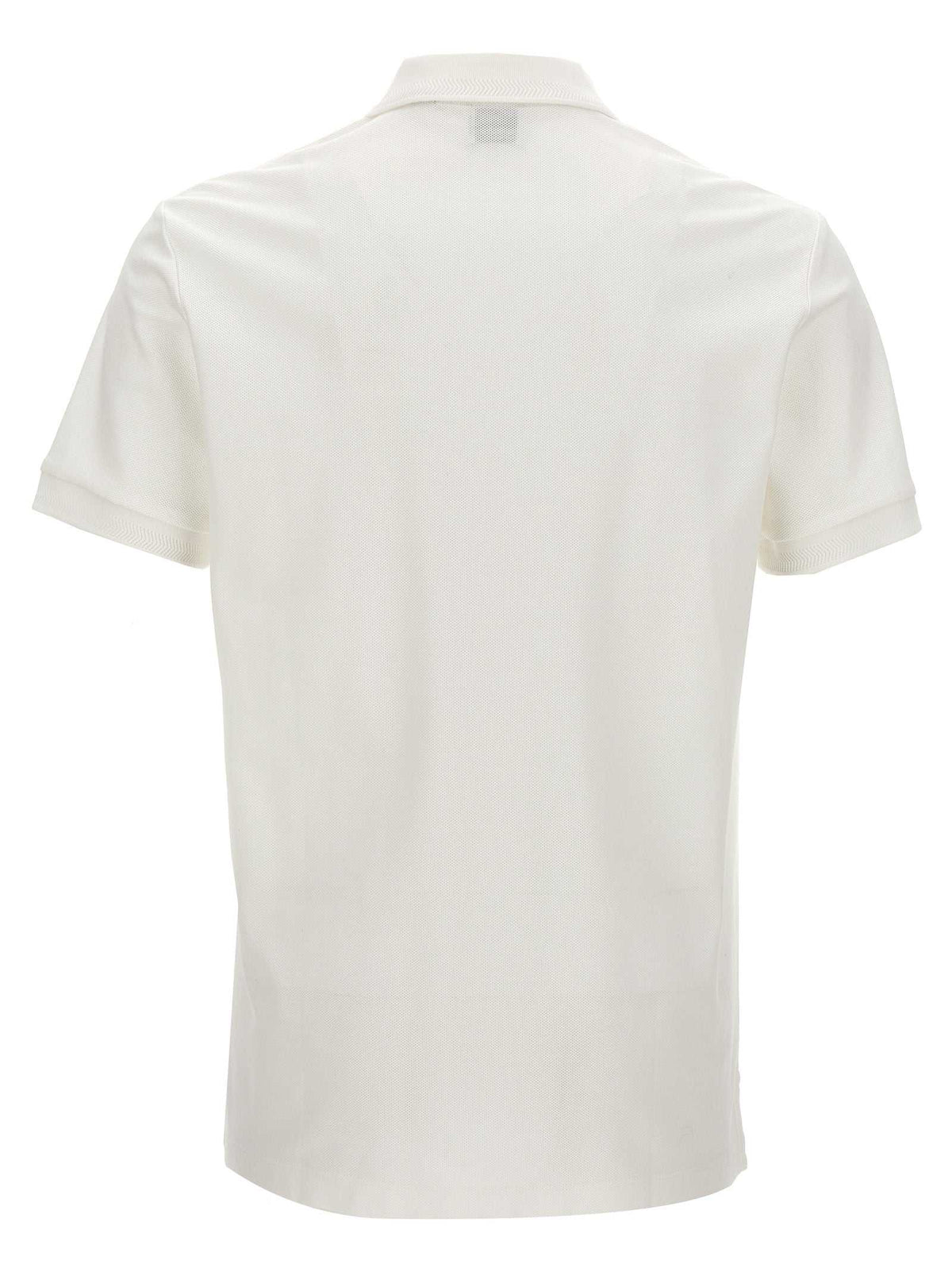 Burberry weißes Poloshirt aus Baumwolle mit Ton-in-Ton-Logo-Stickerei