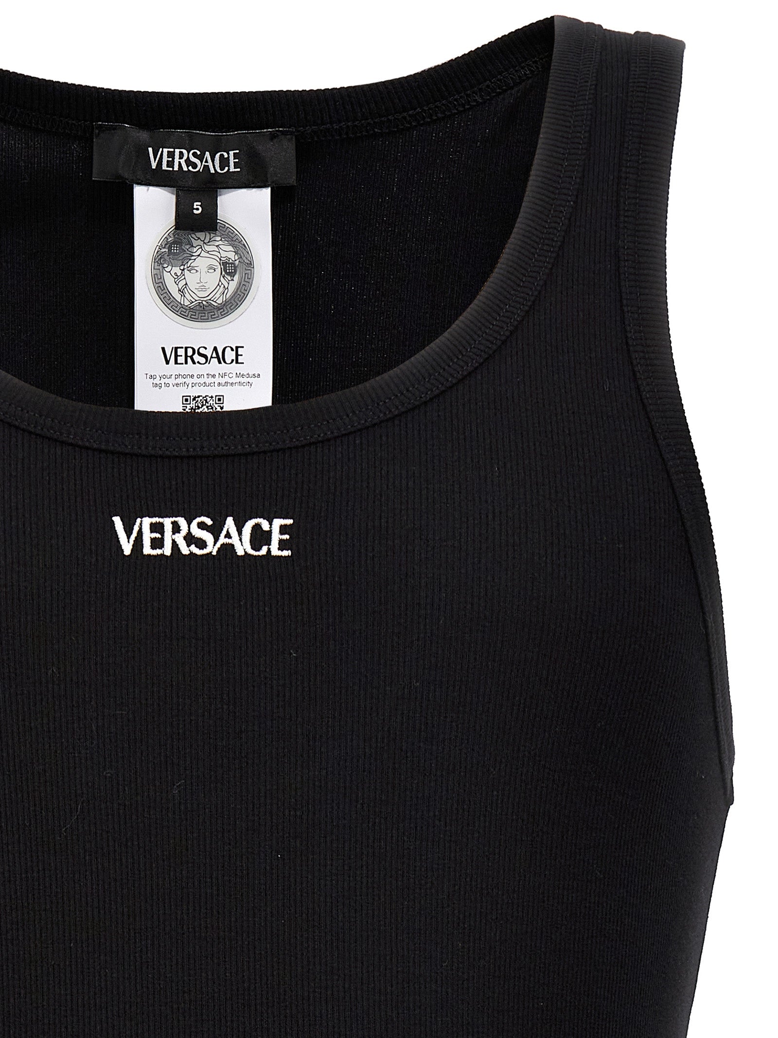 Versace schwarzes Baumwoll-T-Shirt