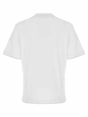 Brunello Cucinelli weißes Baumwoll-T-Shirt mit Double-Layer-Effekt und elegantem Rundhalsausschnitt