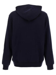 Brunello Cucinelli blaues Baumwoll-Sweatshirt mit Reißverschluss und Taschen