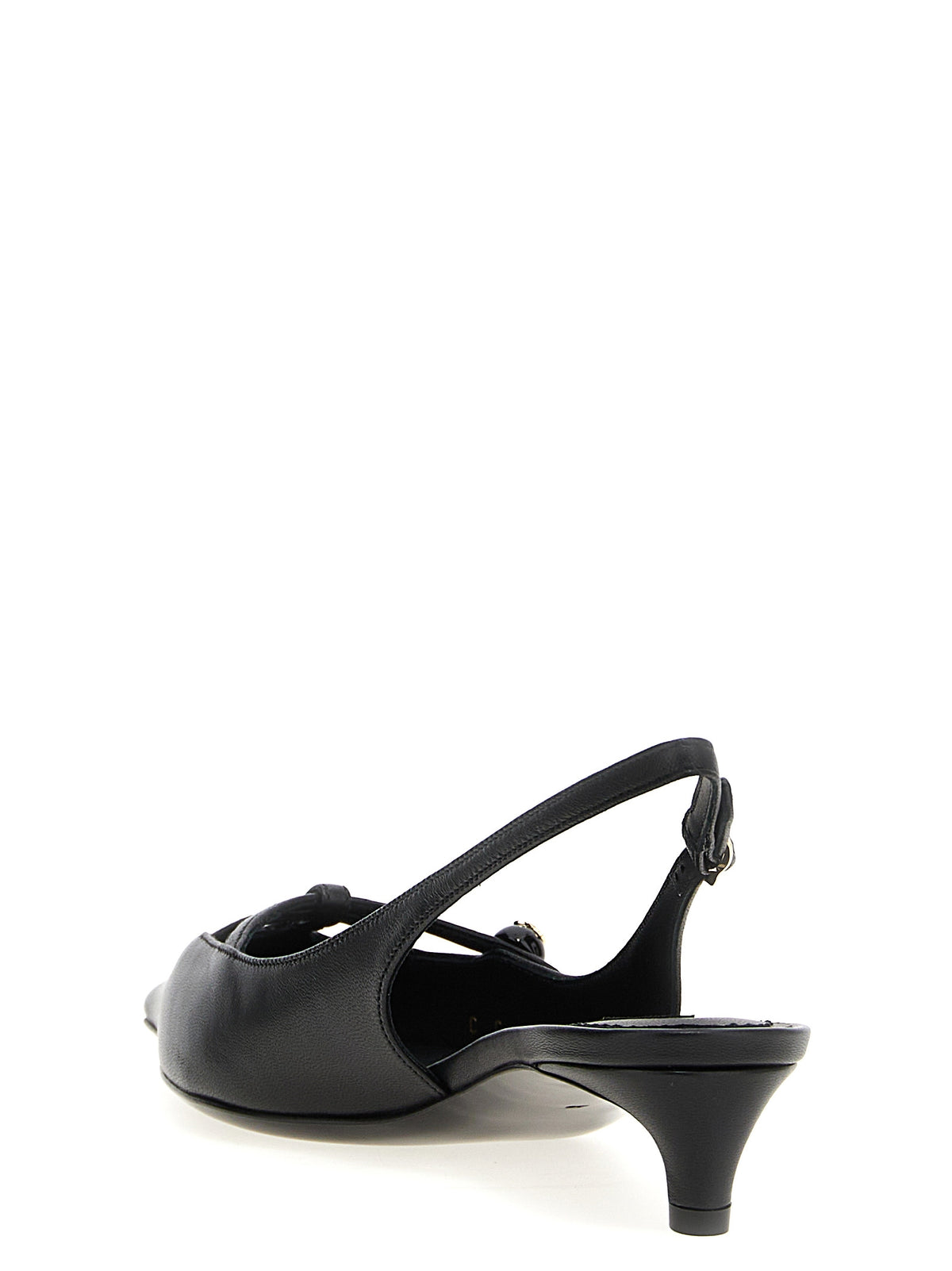 Dolce & Gabbana Black Lambskin Mid-Heel Pumps