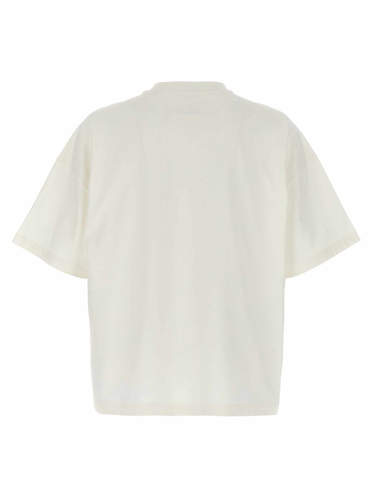 Jil Sander Weißes Baumwoll-T-Shirt mit Logo, kurze Ärmel, Rundhalsausschnitt, Herrenmode