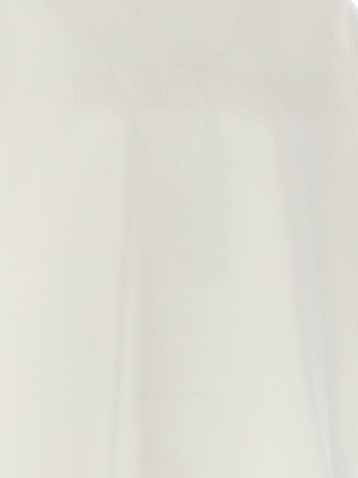Jil Sander Baumwoll-T-Shirt in Weiß mit Logo und Rundhalsausschnitt
