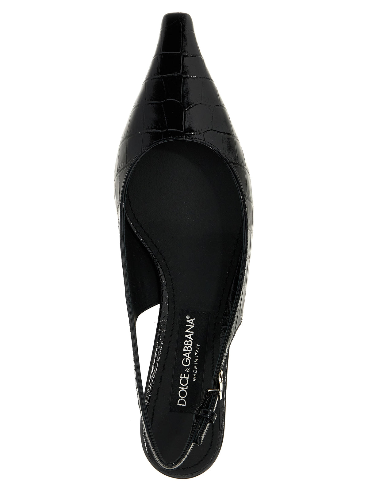 Dolce & Gabbana Black Calfskin Mid-Heel Pumps