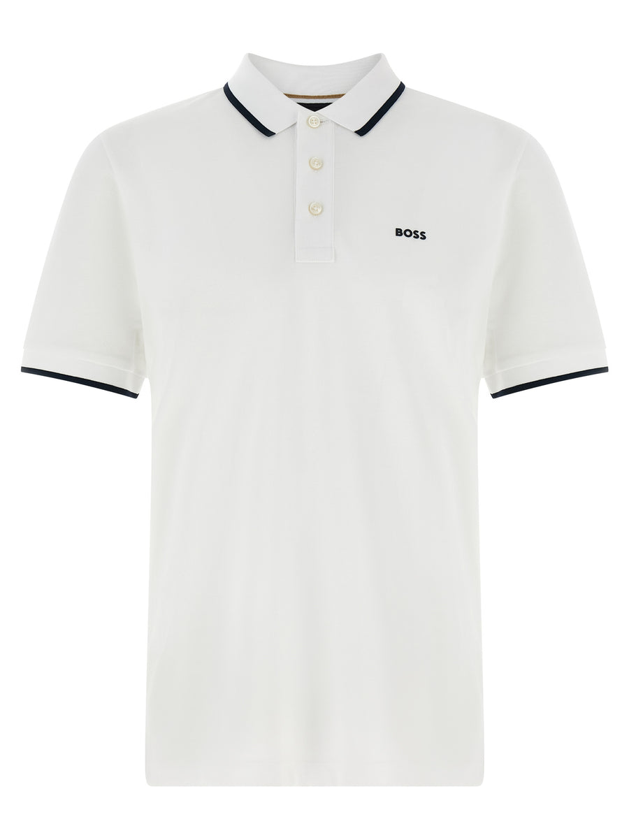 Hugo Boss White Cotton Polo Shirt