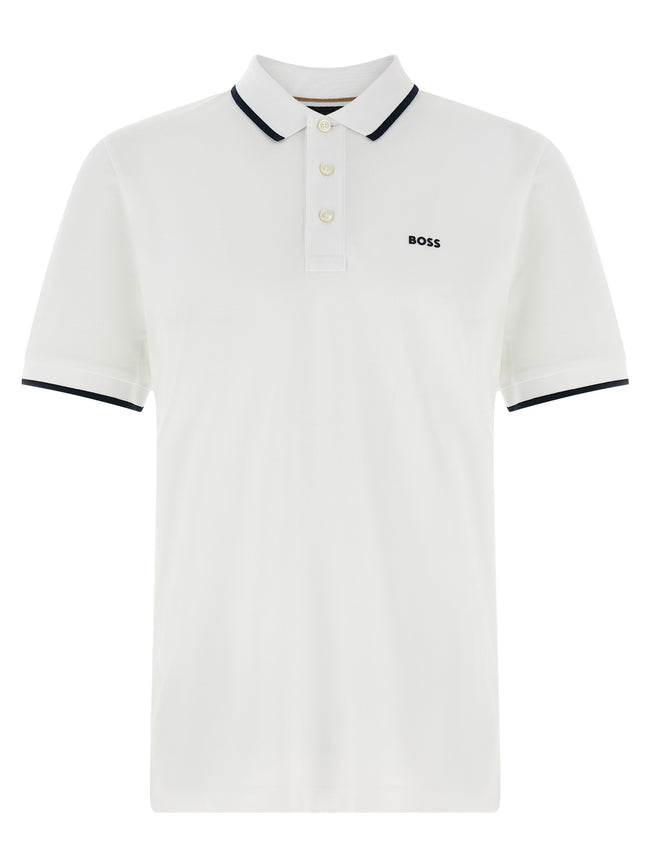 Hugo Boss weißes Baumwoll-Poloshirt