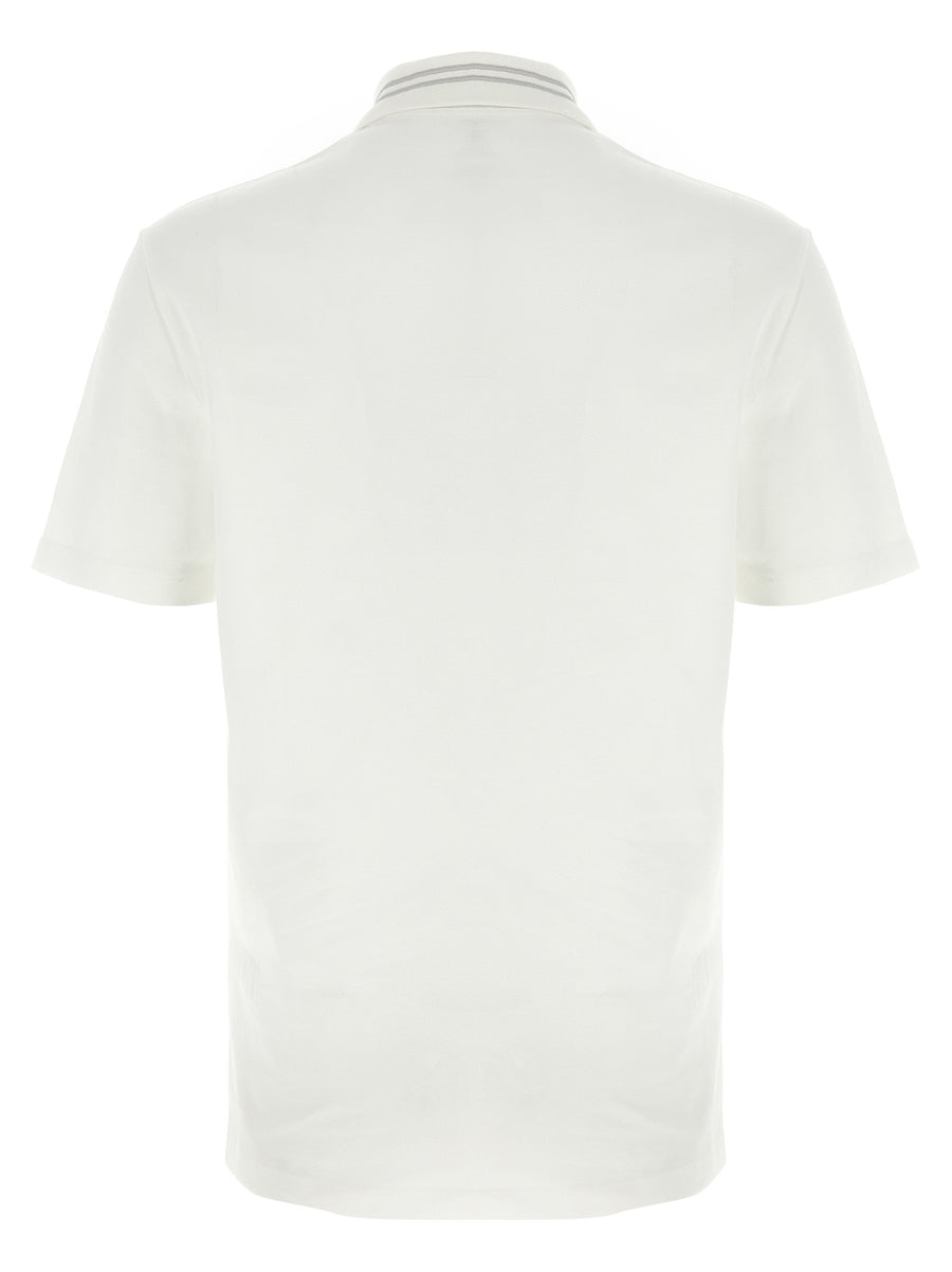 Versace White Cotton Polo Shirt