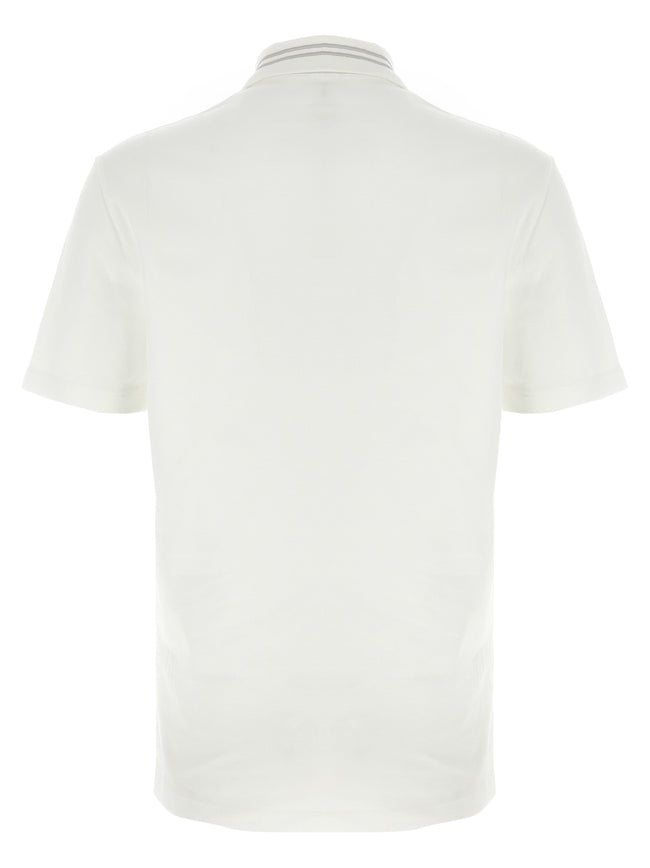 Versace White Cotton Polo Shirt